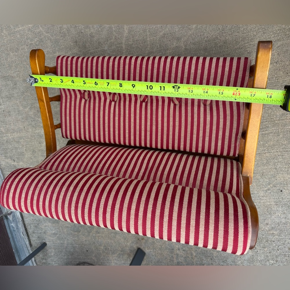 Mid-Century Modern Country-Style Cushioned Wood Sofa for 18" Doll - Picture 8 of 12